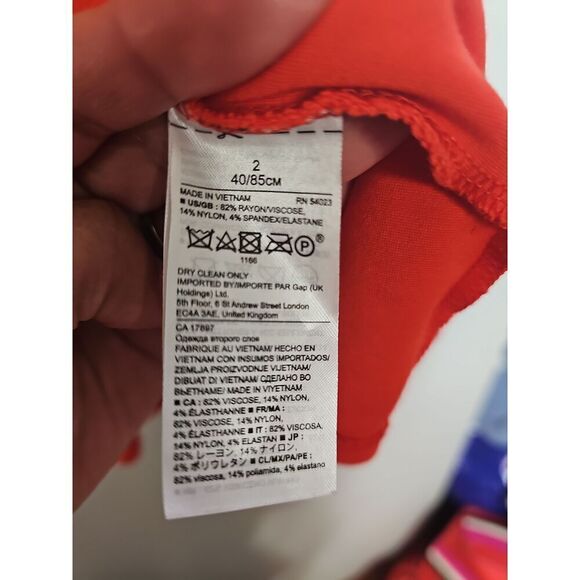 Banana Republic Womens Red Ponter Dress Size 2 Fit Flare - Picture 5 of 7